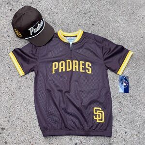 ⚾️MLB⚾️ San Diego Padres Jersey Brown Yellow Outerstuff Genuine Merchandise Med
